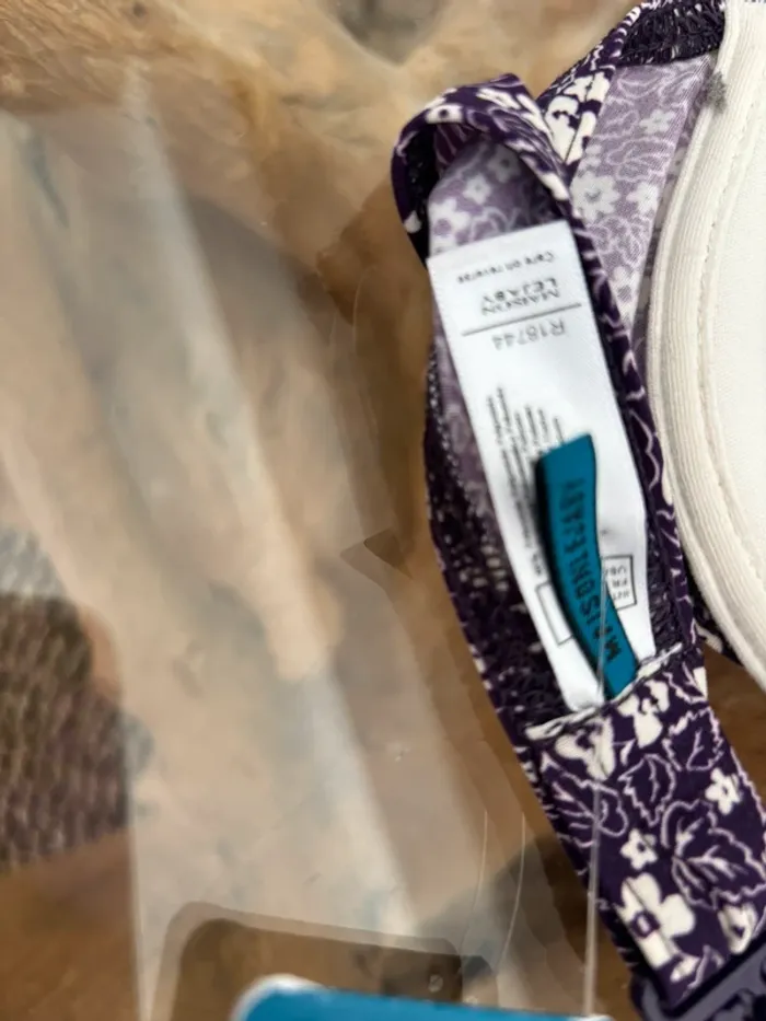 Haut de Maillot de bain Maison Lejaby violet fleurs blanc 85D volants - photo numéro 5