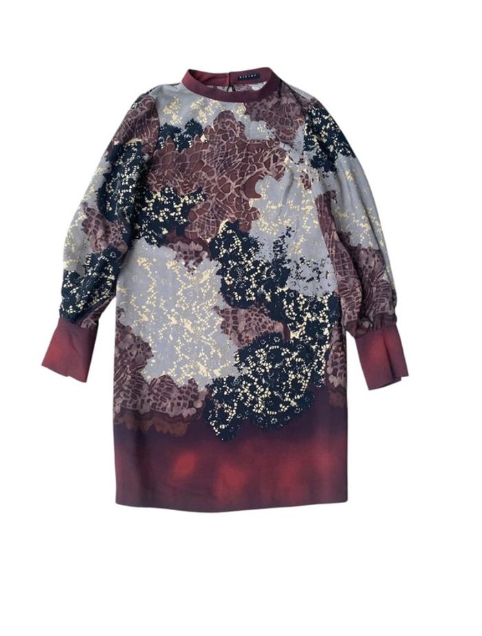 Robe bordeaux à motif floral Sisley taille S