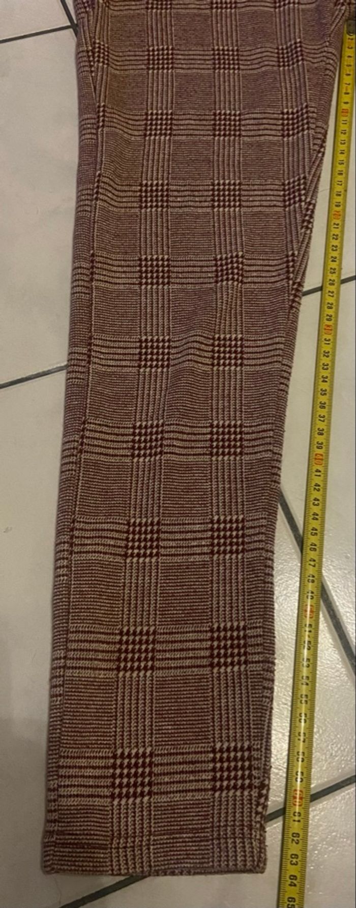 Pantalon/legging »Mim »bordeaux et blanc - photo numéro 5