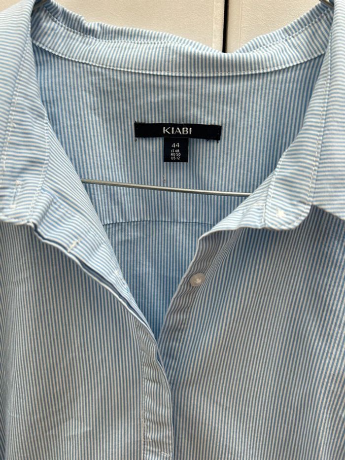 Chemise femme bleu à rayures - en coton taille 44 neuve - photo numéro 2