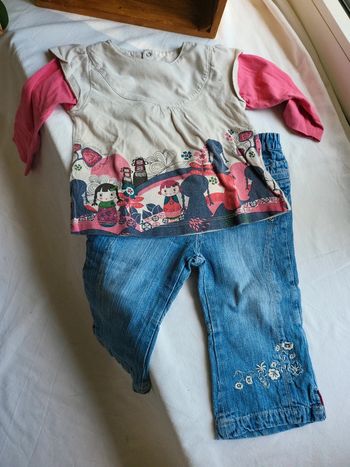 Ensemble poupée russe fleurs 18 mois