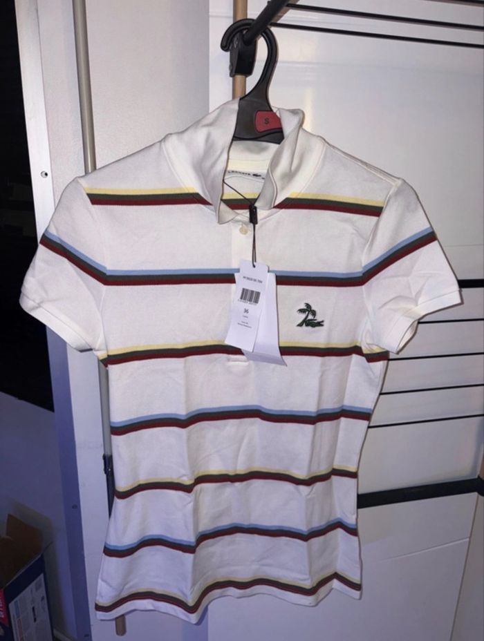 T-shirt Lacoste Gris – Neuf Étiqueté – Taille 36 - photo numéro 3