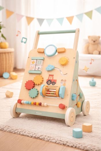 Trotteur chariot bois d activités neuf saisons bébé monneka tutete