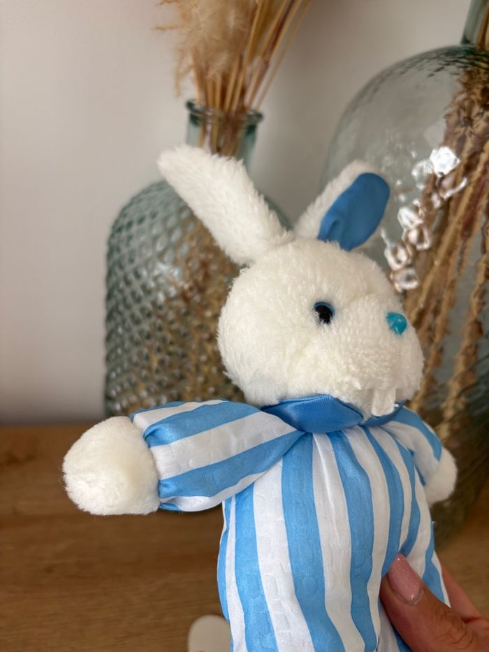 Peluche vintage lapin rayures Pampers - photo numéro 5