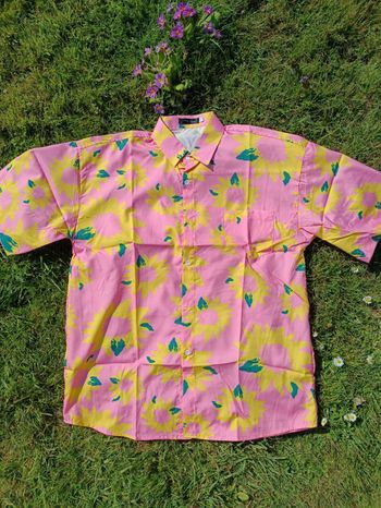 Chemise rosé plage ville L
