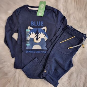NEUFS 😍💙🤩 SUPERBE ensemble pantalon ,toile épaisse (mobulable en bermuda)  18 mois et teeshirt 23 mois garçon💙🤩😍
