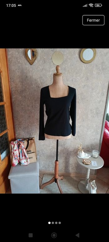Tee shirt manches longues Col carré 