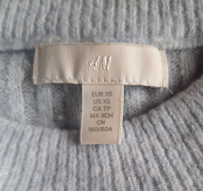 Pull chaud bleu clair oversize, femme, H&M, taille XS/34 - photo numéro 6