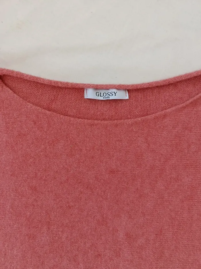 Jolie pull d'hiver chaud rose Glossy Paris made in Italy taille 38 - photo numéro 3