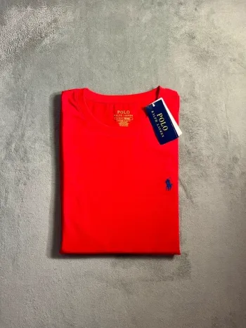 T-shirt Ralph Lauren Crewneck Embroidered Red Navy Poney – Taille L