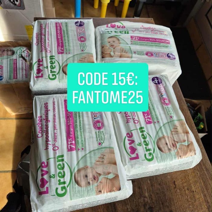 Couche Love Green Taille 4+ : 168 couches (4×42)