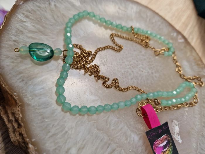 Collier Sautoir Doré Vert - photo numéro 12