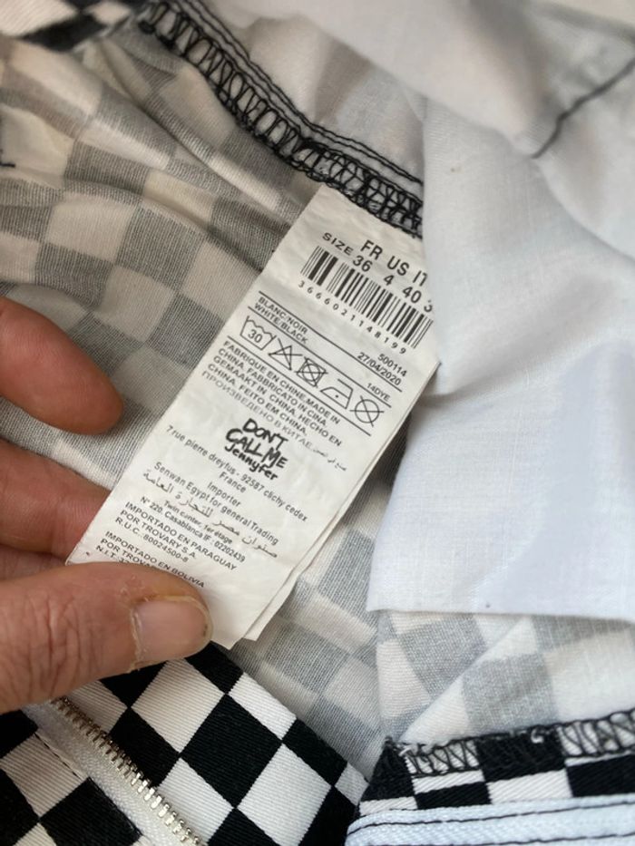 Pantalon à carreaux noir et blanc t36 - photo numéro 4
