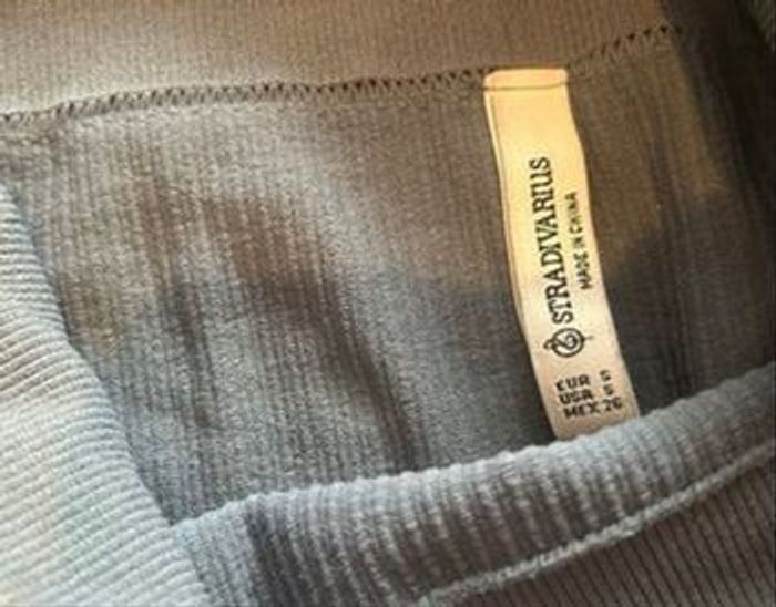 Legging bleu côtelé sans couture - photo numéro 3