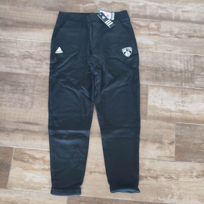 Pantalon de survêtement coton bas de jogging Adidas NBA Nets noir de 2010 taille M