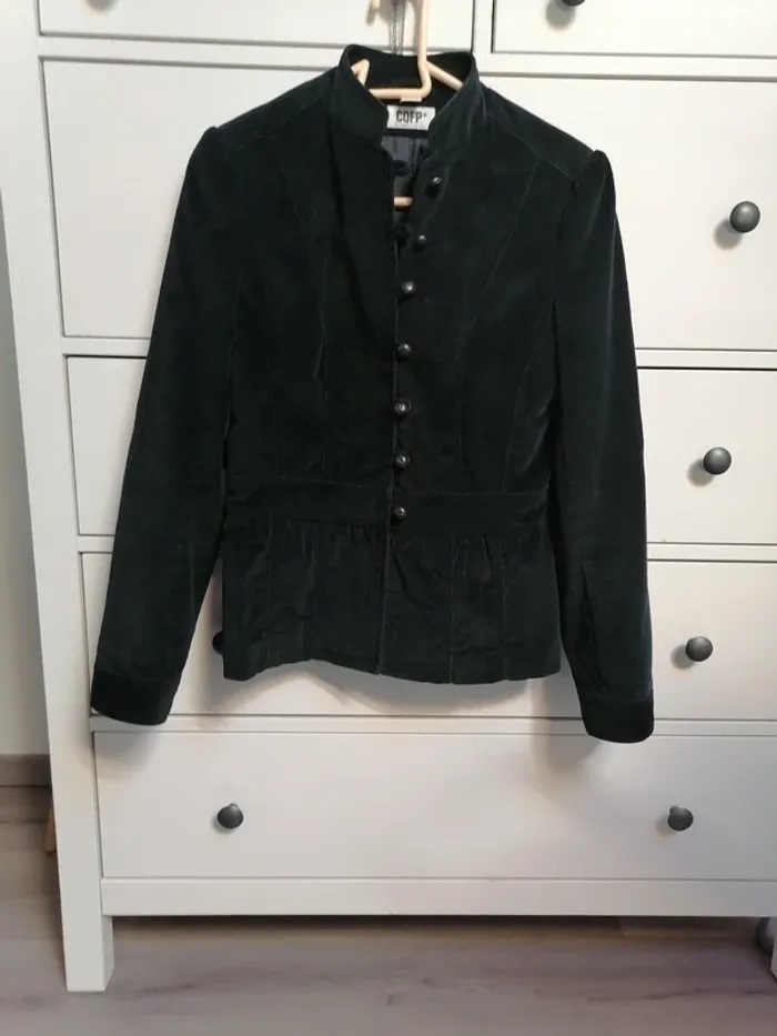Veste/blaser en velours noire 38 - photo numéro 4