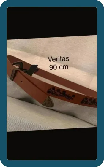 Très jolie Ceinture Camel avec broderies 90 cm Veritas