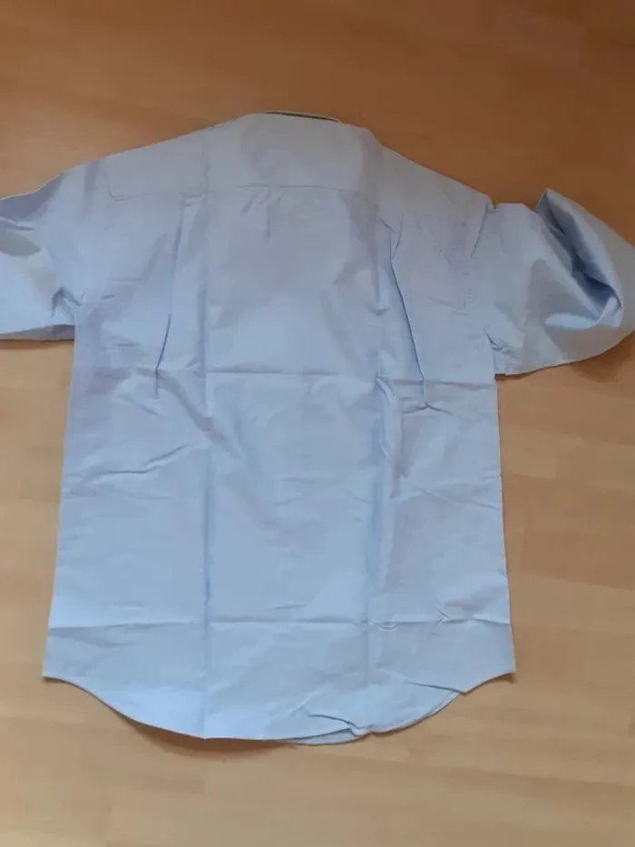 Chemise Homme Carreaux Manches Longues Bleu Clair - Taille 40 - Marque Carrare - photo numéro 2
