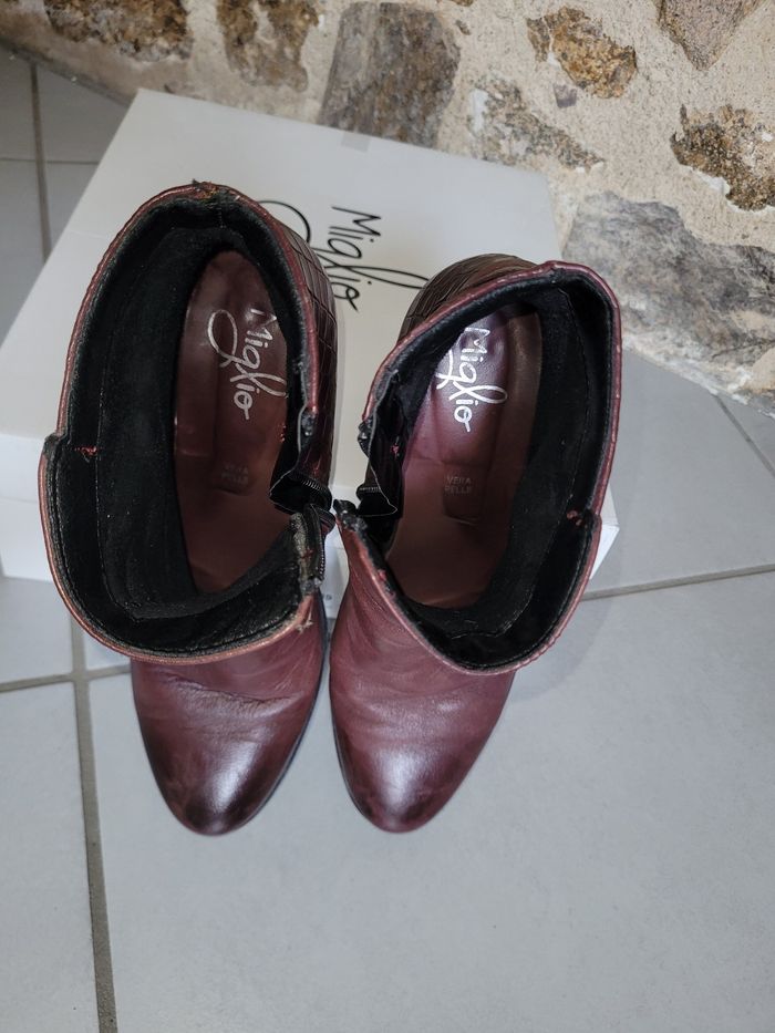 Boots à talons bordeaux - photo numéro 4