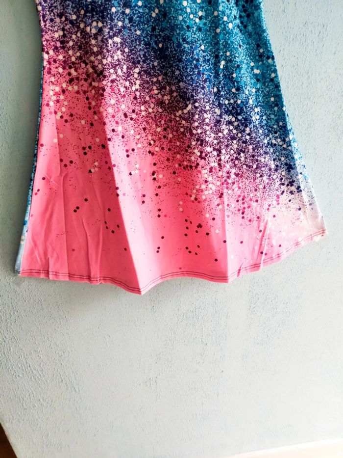 🌸 Superbe Robe d'Été à Bretelles – Bleu Turquoise & Rose – Taille L – Neuve 🌸 - photo numéro 3