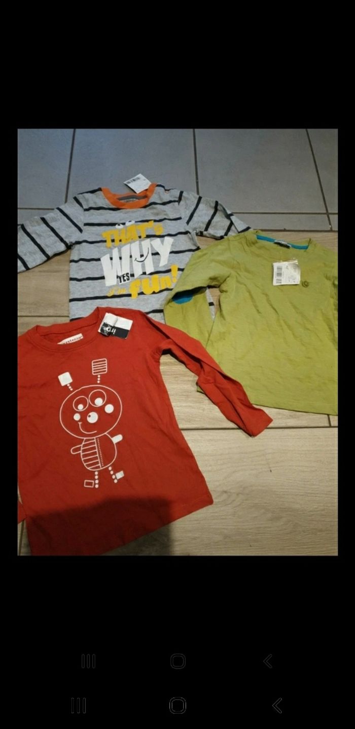 3 t-shirts garçon neufs étiquettes 3 ans - photo numéro 2