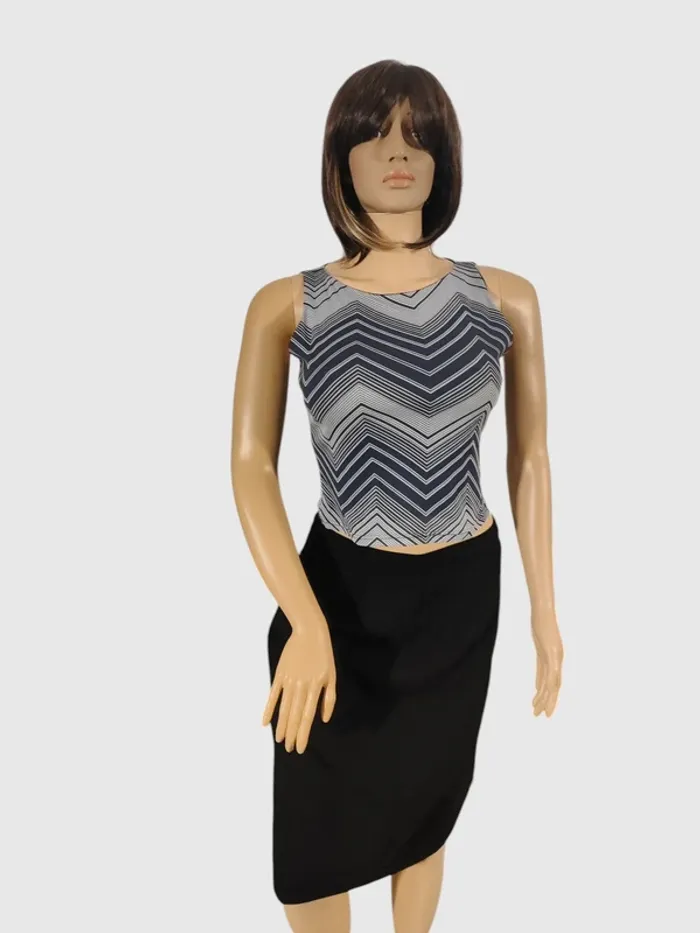 Débardeur noir à motif zigzag - Taille M - photo numéro 2