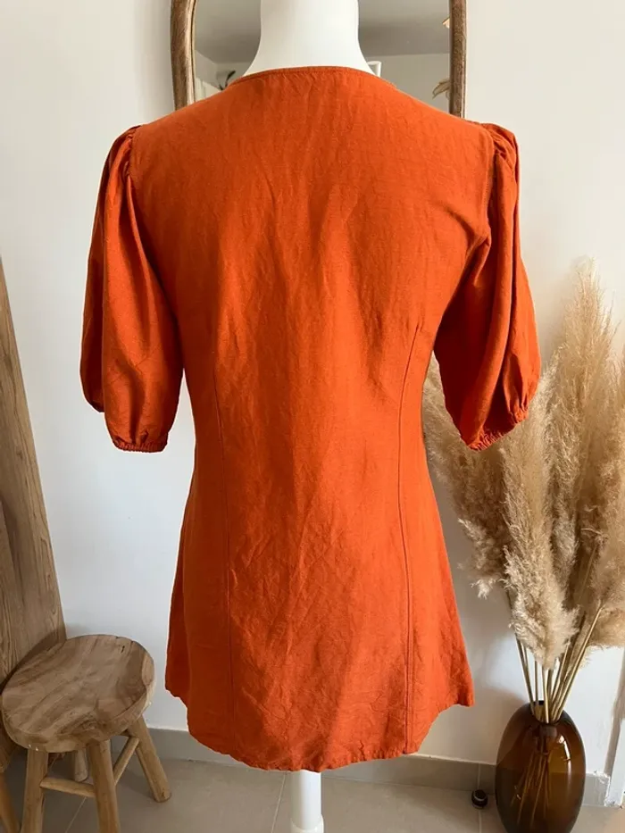 Robe en lin orange Mango - photo numéro 5
