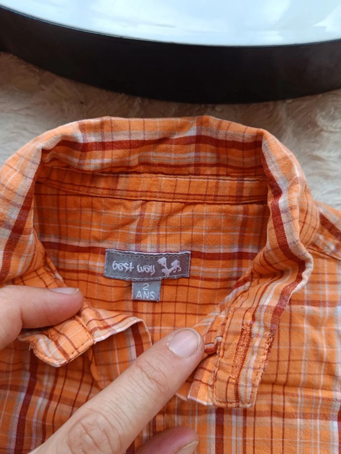 Chemise manches courtes à carreaux Garçon 2 ans Best way 100% coton - photo numéro 5