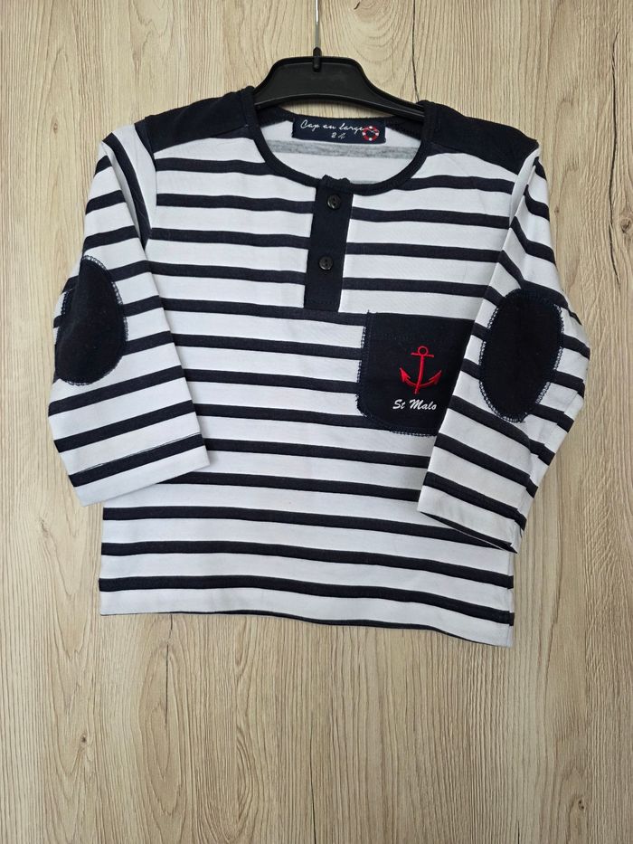 TEE-SHIRT MANCHE LONGUE BÉBÉ GARÇON 2ANS MARIN MARQUE CAP AU LARGE - photo numéro 2
