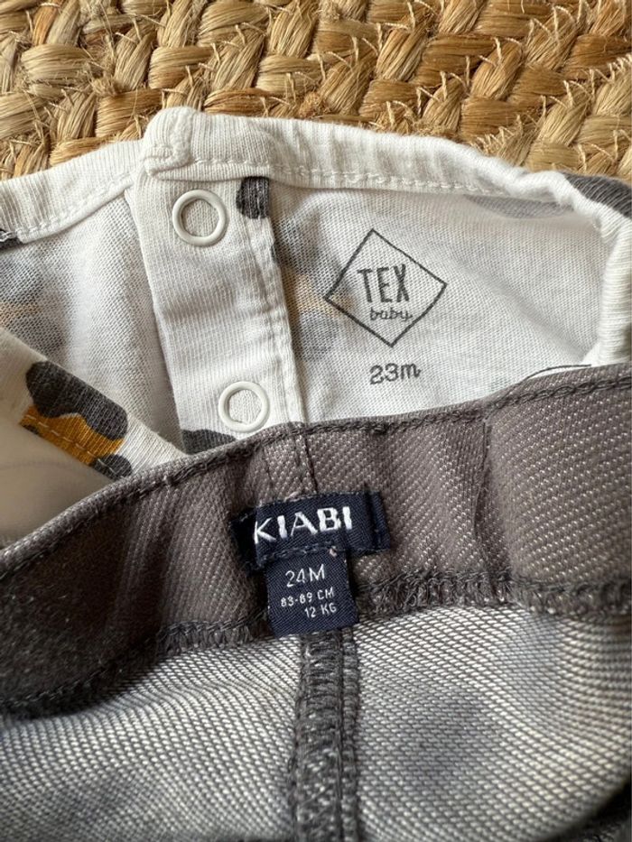 Haut manches longues et legging gris - taille 24 mois - photo numéro 2