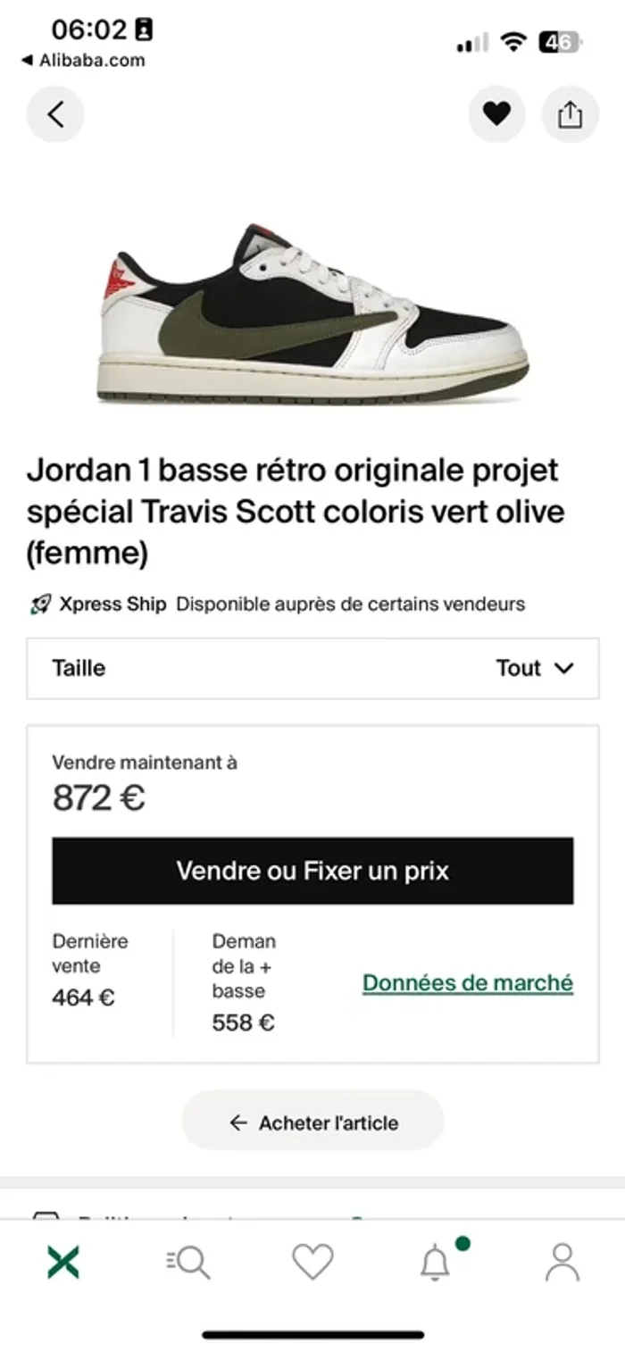 Basket air Jordan 1 officiel Travis Scott 1985 rétro édition limitée rare - photo numéro 12