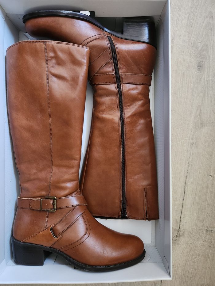Bottes cuir marrons glacée La Halle - photo numéro 6