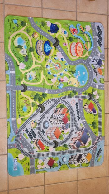 Grand tapis de jeu Achoka doux et anti-dérapant environ 100x150cm motif parc
