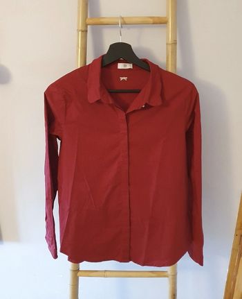 Chemise manches longues rouge orangé
