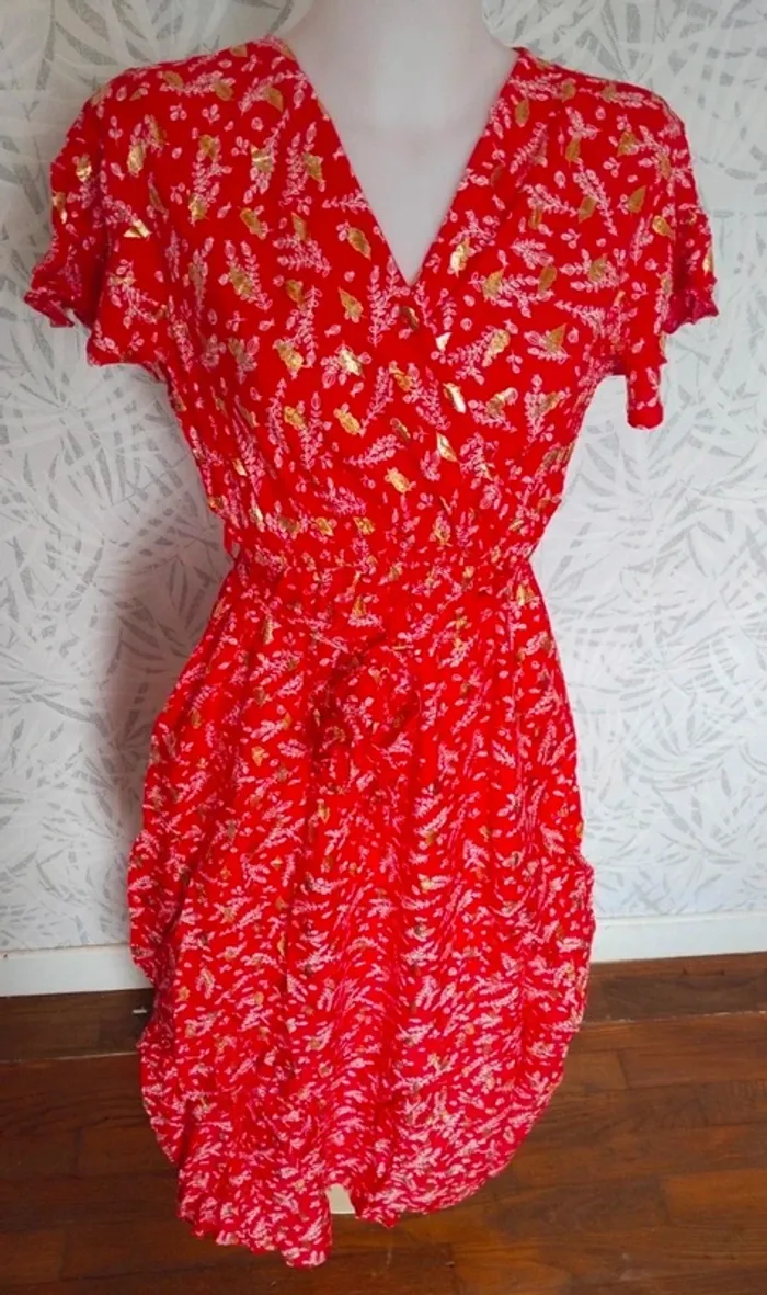 Superbe robe longue femme été avec dorures neuve taille S M 36 38 40 - photo numéro 2