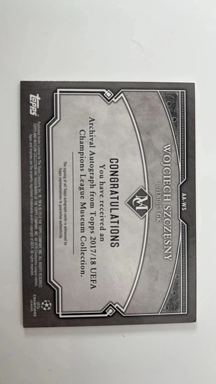 2017-18 collection musée Topps Wojciech Szczesny 25/75 - photo numéro 7