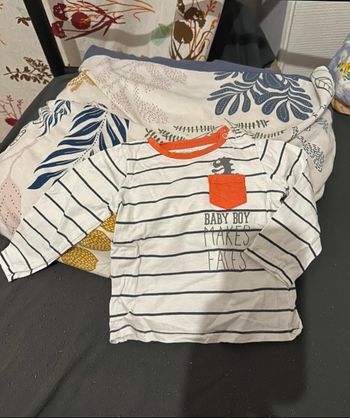 Tee-shirts ML bb garçon 12 mois🐼