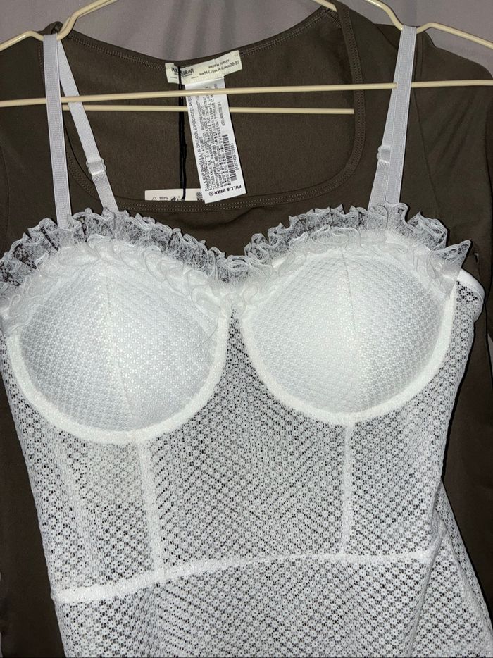 Body blanc écru ajouré M/L - photo numéro 2