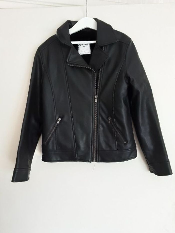 Veste simili cuir noire