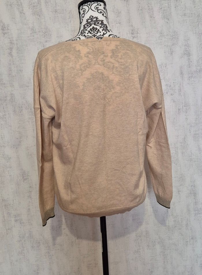 Pull femme Bellerose beige col V Taille 2 (38 / M) - photo numéro 5