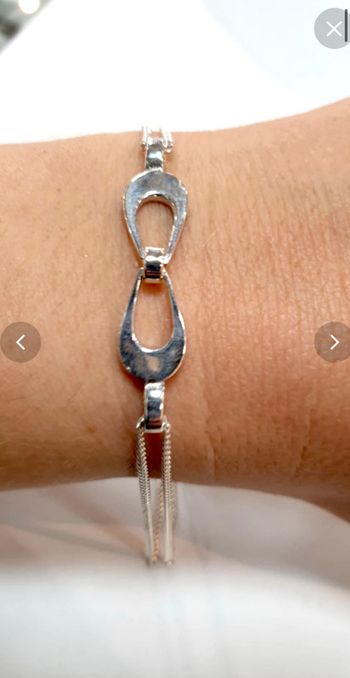 Superbe bracelet argent véritable double chaîne