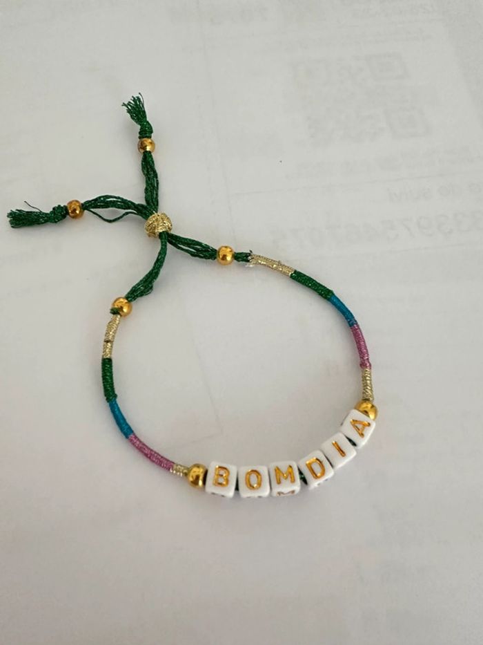 Bracelet nylon multicolore avec message Bom Dia réglable - photo numéro 2