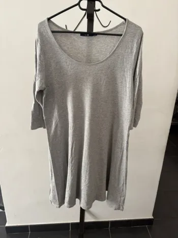 Tee-shirt long manche ¾ gris Taille XXL