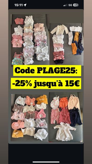 Lot vêtements bébé fille 1 mois