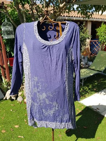 tunique bleu femme. manche longue. blancheporte. taille 46/48