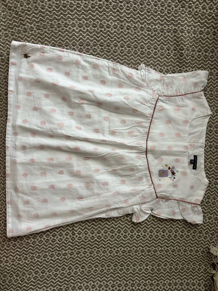 Haut blouse sergent Major taille 9 ans blanc/rose très bon état