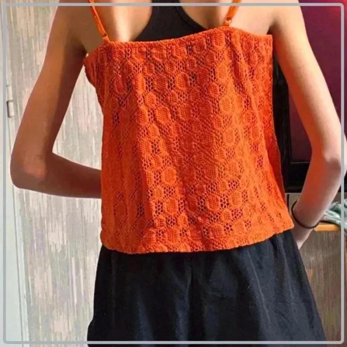 Crop top orange taille s cache cache - photo numéro 2