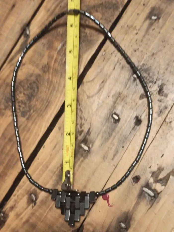 Collier artisanal en agate naturel noir - photo numéro 3