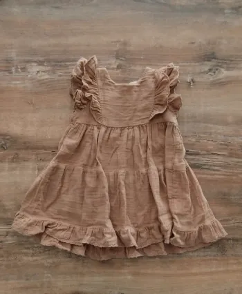 Robe h&m marron fille brodé