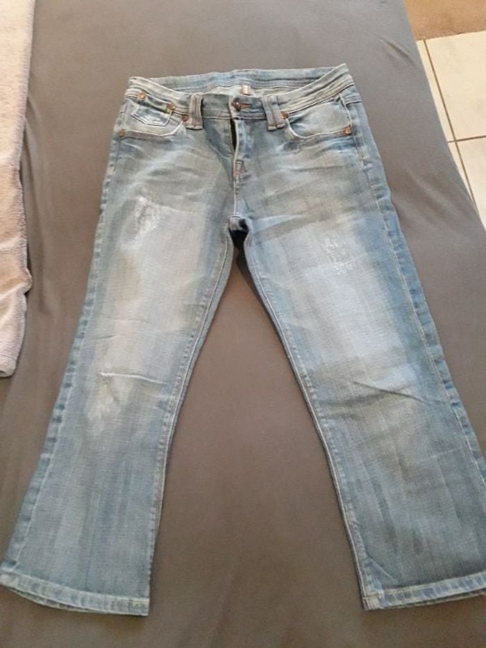 Pantacourt clair en jeans